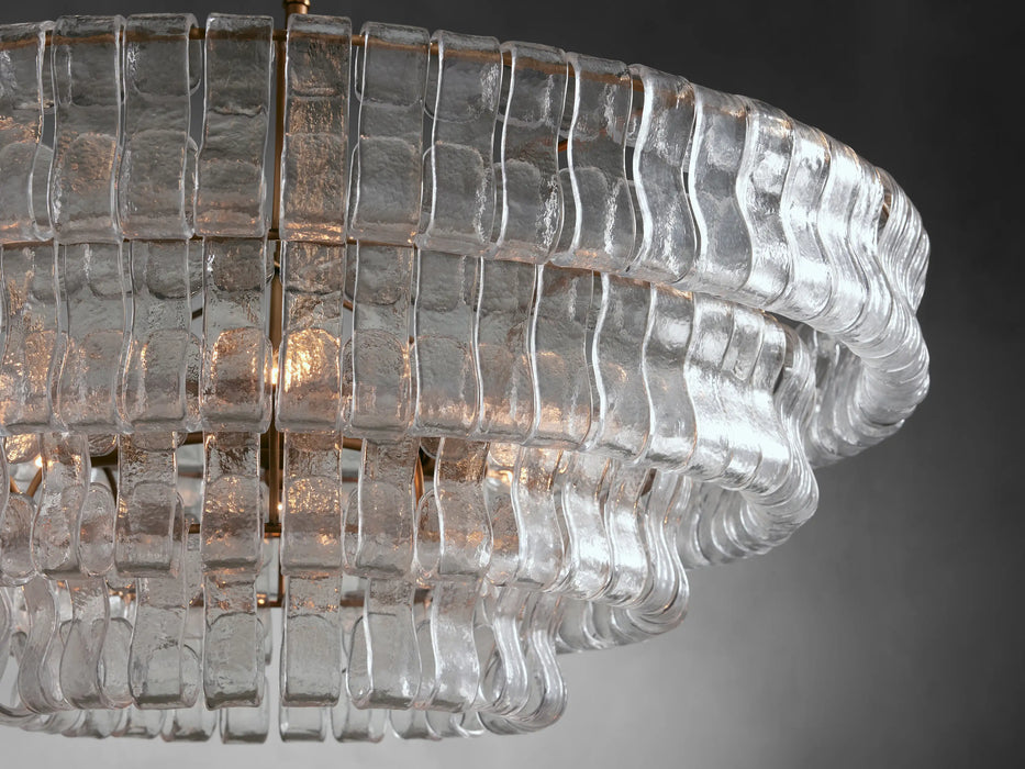 Modern Clear/Smoky Gray Glass Chandelier for Low-ceiling