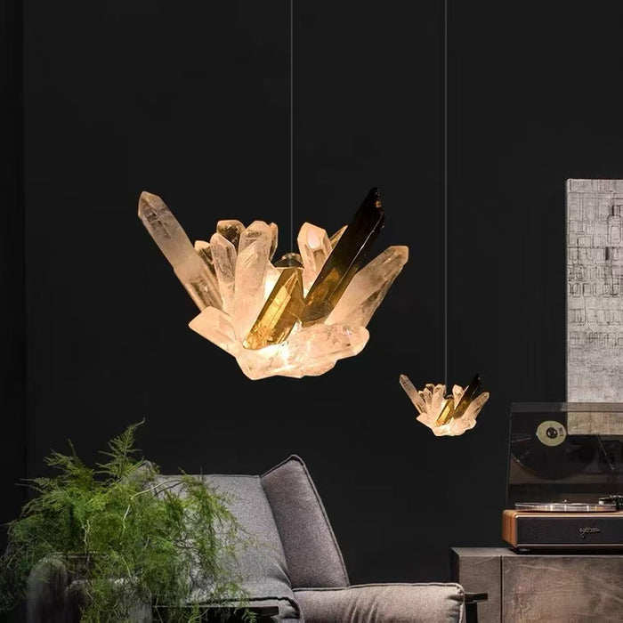 Modern Natural Crystal Pendant for Bedside/Kitchen Island