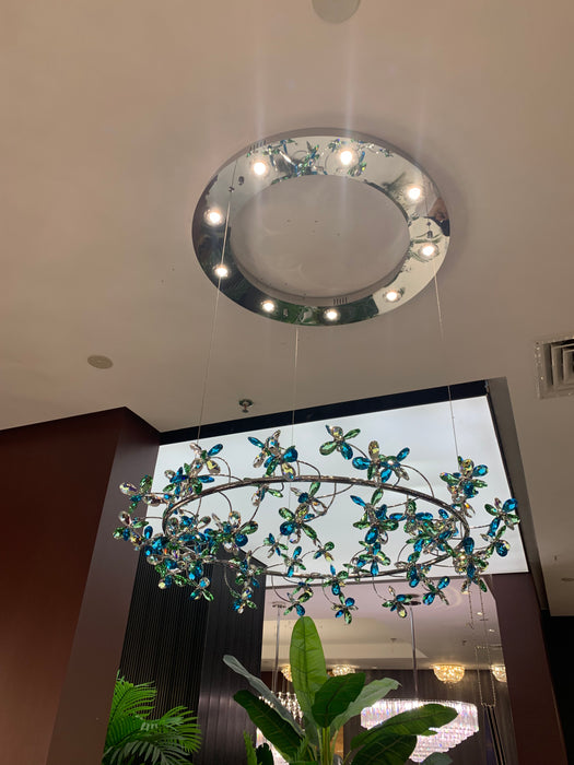 Modern Luxury 1/2/3-Tier Floral Crystal Ring Chandelier for Living Room/Staircase/Foyer