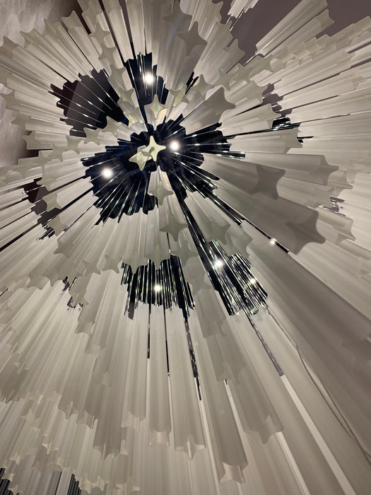 Modern Floating Star Glass Tube Chandelier