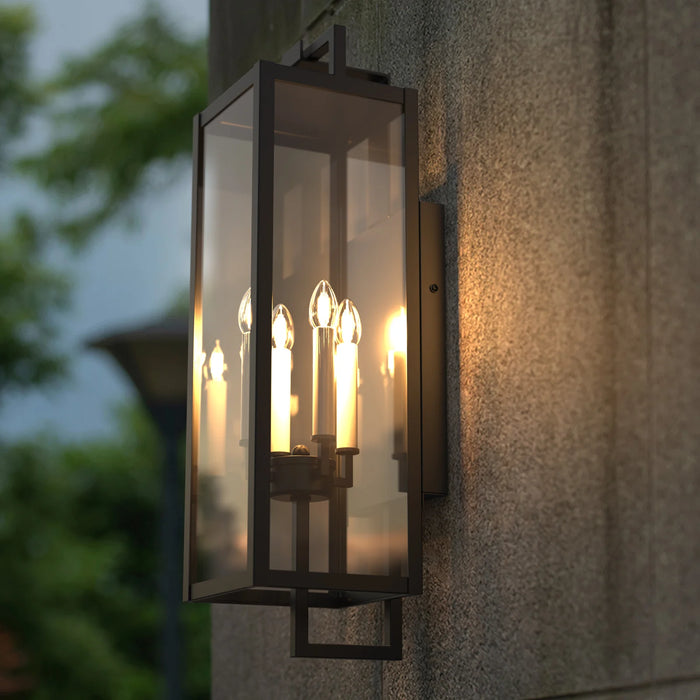 Modern Water Proof Outdoor Wall Light in Black Finish