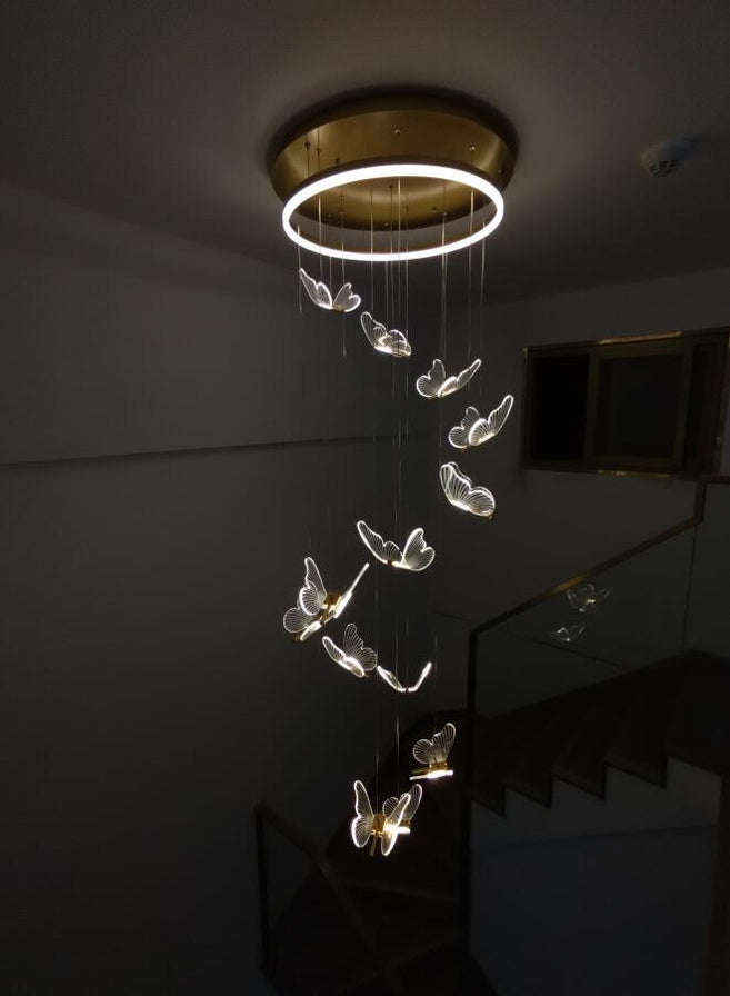 Extra Large Nordic Butterfly Chandelier Luxury Foyer Staircase Ceiling ...