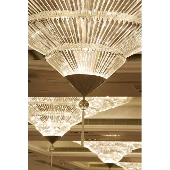 Modern Luxury Exquisite Flush Mount Crystal Chandelier for Low-ceiling Space