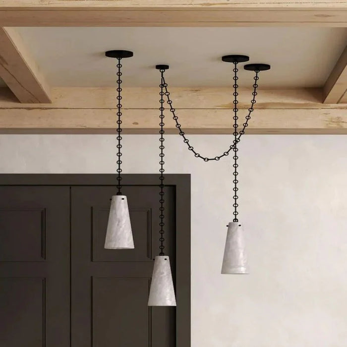 Modern 3/5/7-Light Alabaster Chandelier for Living Room/Dining Room