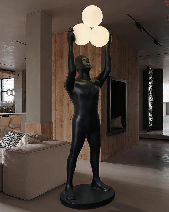 Black Light Holder Statue Floor Lamp