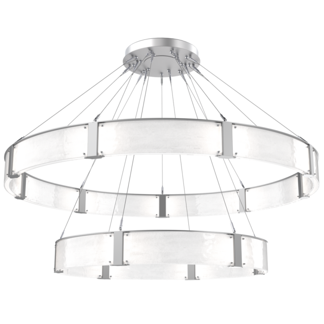 Modern Light Luxury Two-tier Glass Ring Chandelier