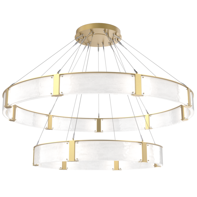 Modern Light Luxury Two-tier Glass Ring Chandelier