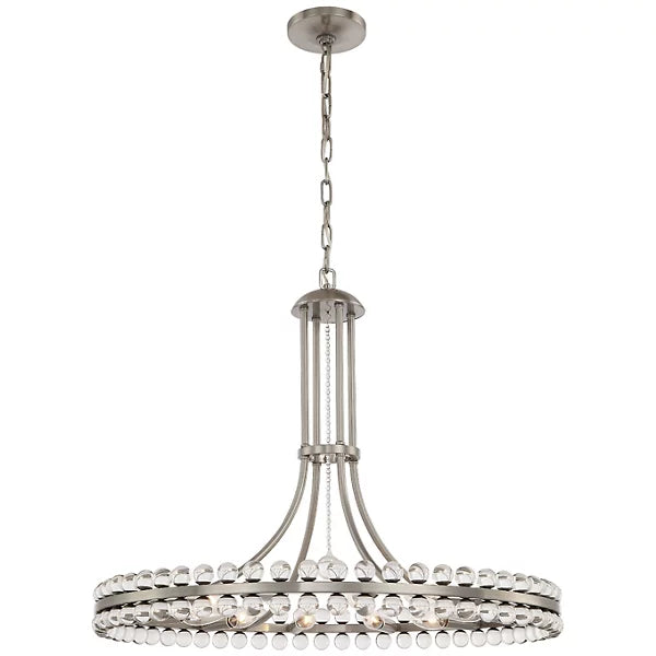 Modern 1-Ring Crystal Chandelier for Low-ceiling