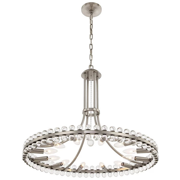 Modern 1-Ring Crystal Chandelier for Low-ceiling