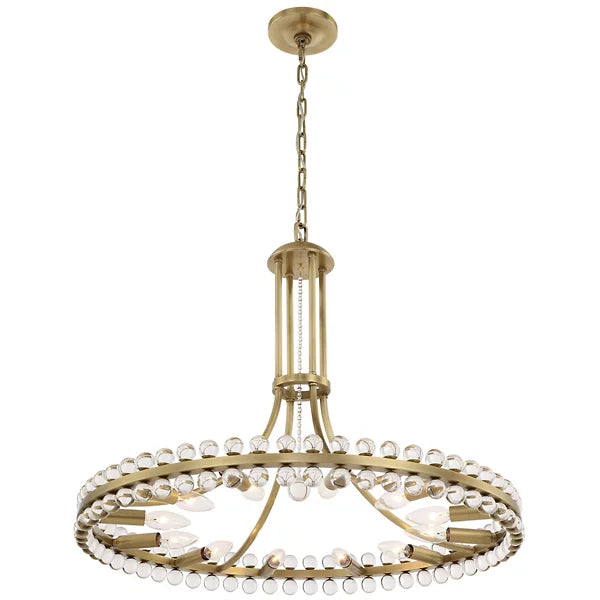 Modern 1-Ring Crystal Chandelier for Low-ceiling