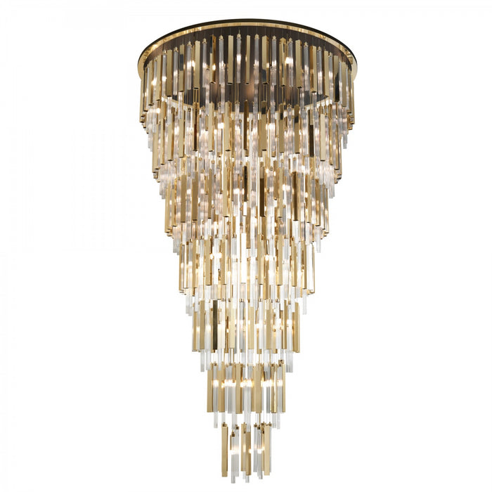 Modern Luxury 7-Tiered Floating Glass Chandelier Flush Mount for High-ceiling/Staircase/Duplex