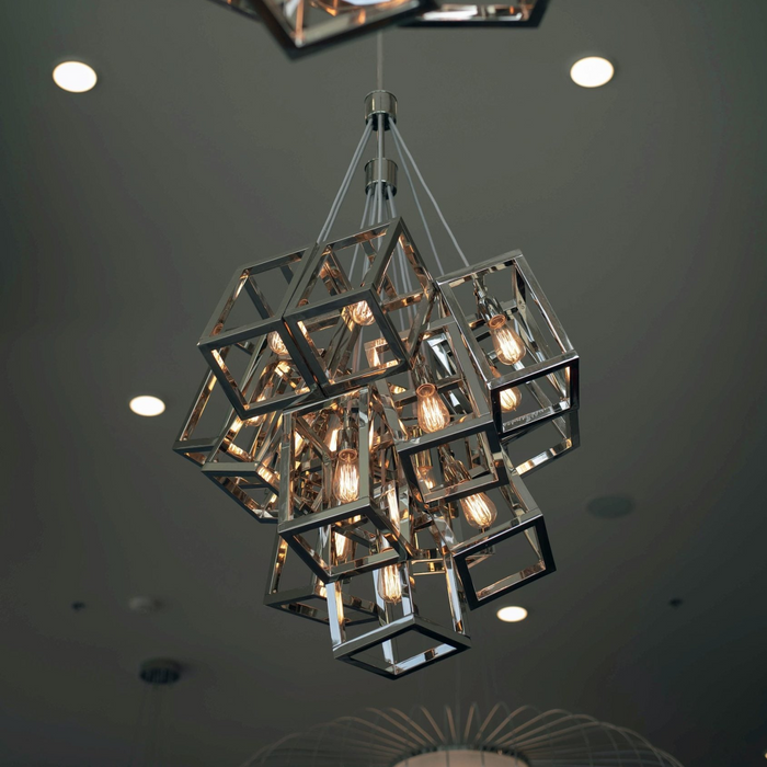 Modern Cube Cluster Chandelier for Living Room/Staircase/Foyer