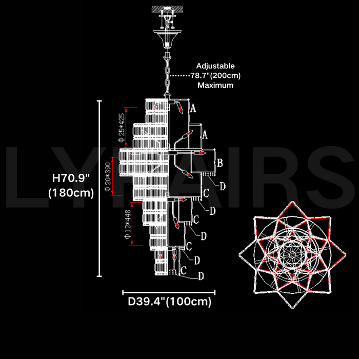 Luxury Extra Large Plaza Multi-Tier Crystal Chandelier For  Hotel Hall / 2 Story Foyer / High Ceiling Living Room