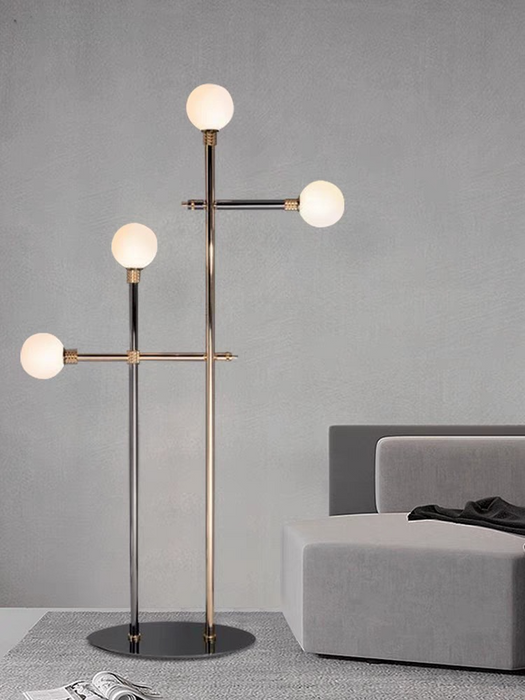 Contemporary 4-Light Ball Gold Metal Floor Lamp