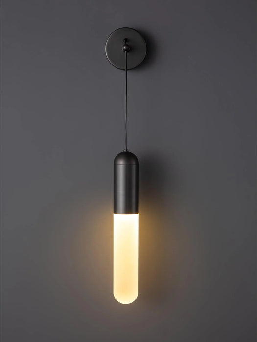 Modern Acrylic Stick Wall Lamp in Black/Brass Finish