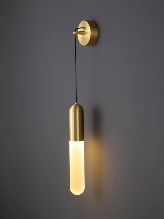 Modern Acrylic Stick Wall Lamp in Black/Brass Finish