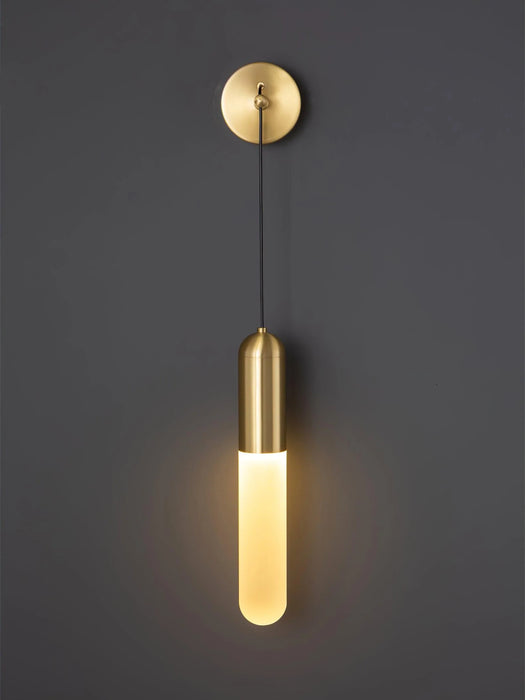 Modern Acrylic Stick Wall Lamp in Black/Brass Finish