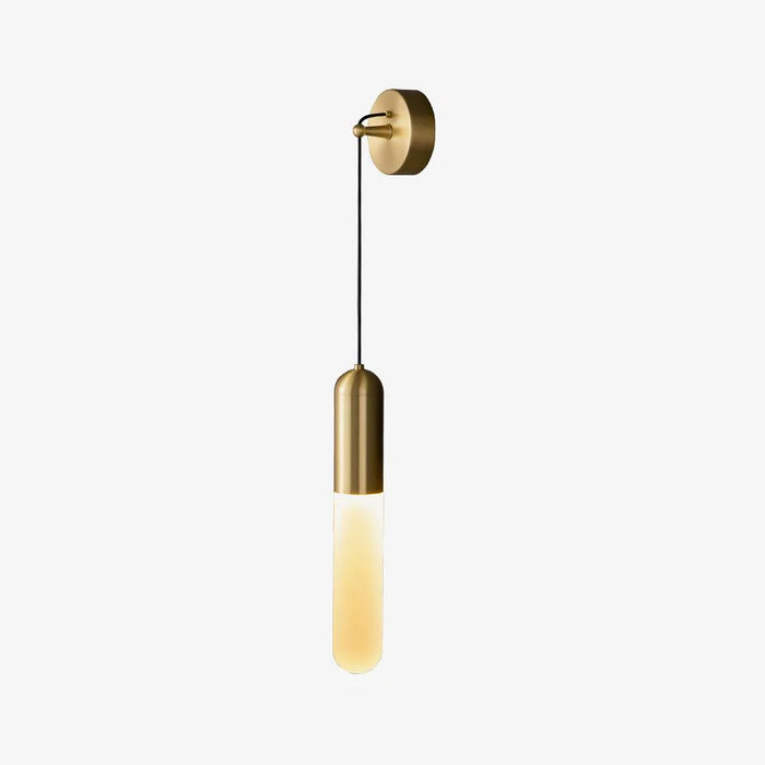 Modern Acrylic Stick Wall Lamp in Black/Brass Finish