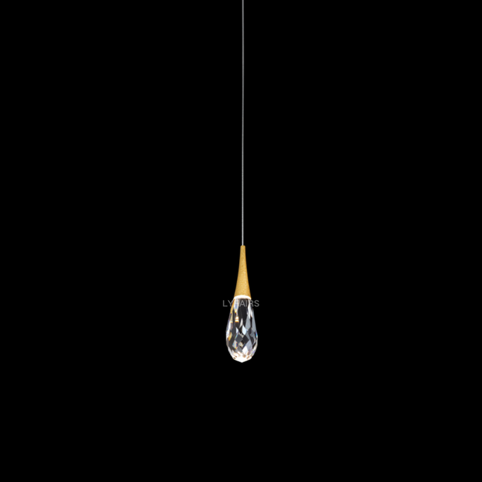 Modern Floating Crystal Waterdrop Chandelier for High-ceiling