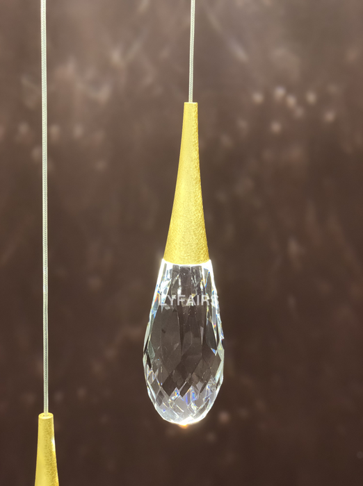 Modern Floating Crystal Waterdrop Chandelier for High-ceiling