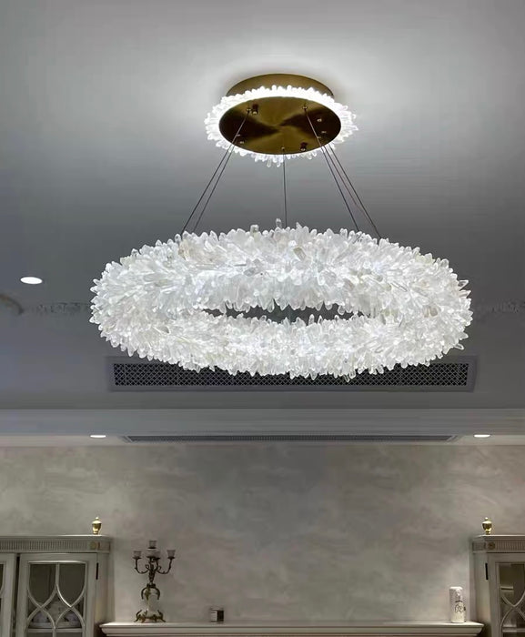 Modern Round/Oval/Linear/Square Natural Crystal Chandelier