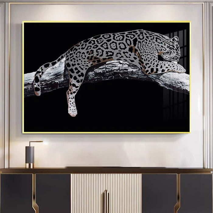 Luxury Leopard Wall Decor with K9 Crystals