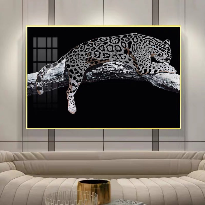 Luxury Leopard Wall Decor with K9 Crystals