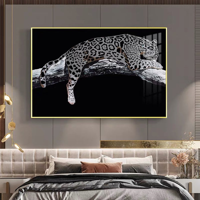 Luxury Leopard Wall Decor with K9 Crystals