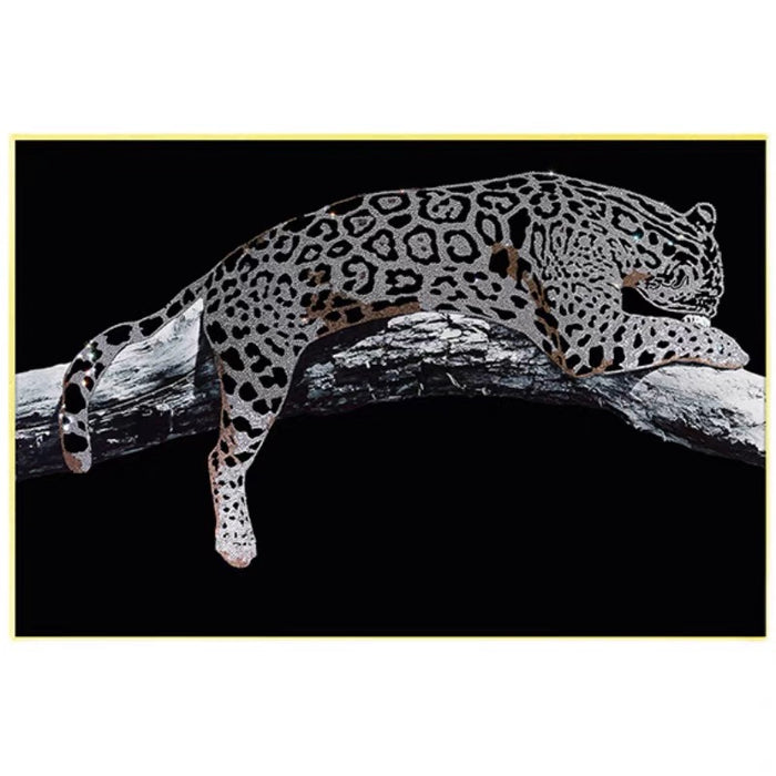 Luxury Leopard Wall Decor with K9 Crystals