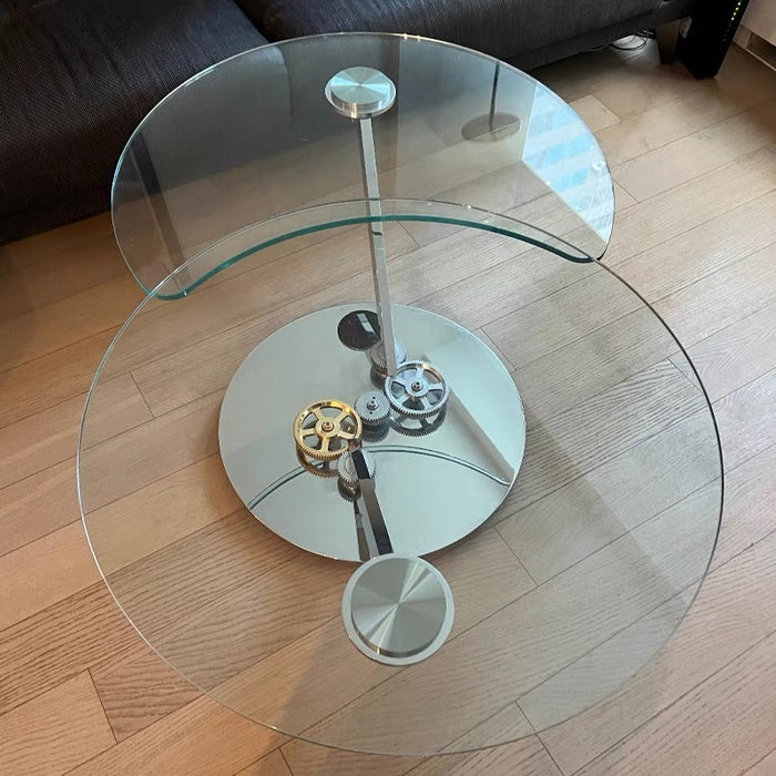 Mechanical Square/Round Glass Coffee Table