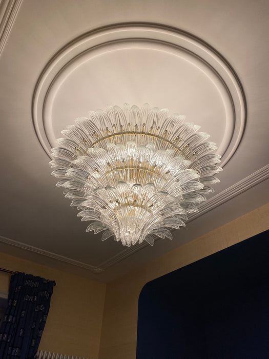 Flower Blossom Art Glass Chandelier for Living Room/Bedroom