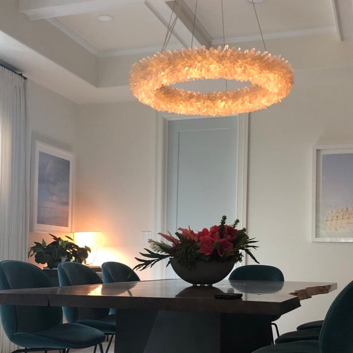 Modern Round/Oval/Linear/Square Natural Crystal Chandelier