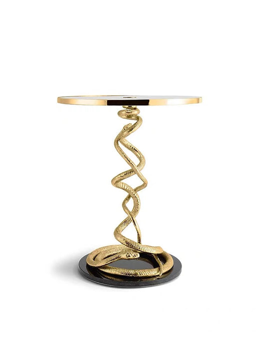 Serpent Glass Top Side Table