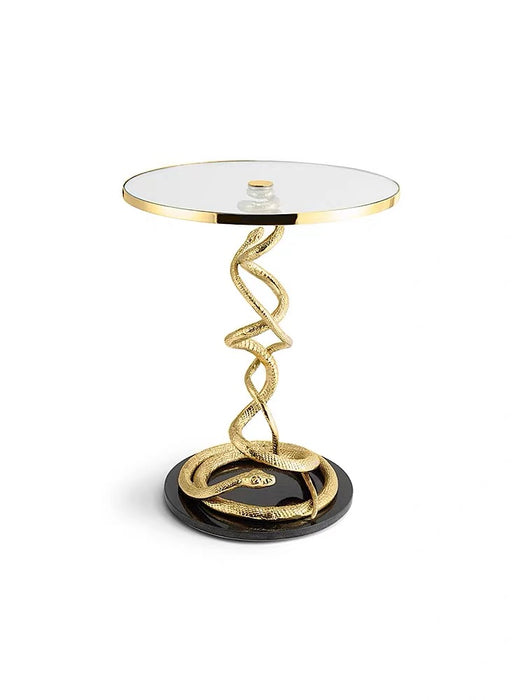 Serpent Glass Top Side Table