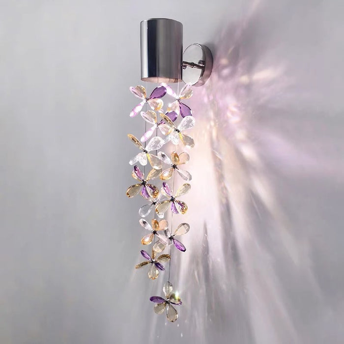 Modern Floating Flower Crystal Wall Sconces