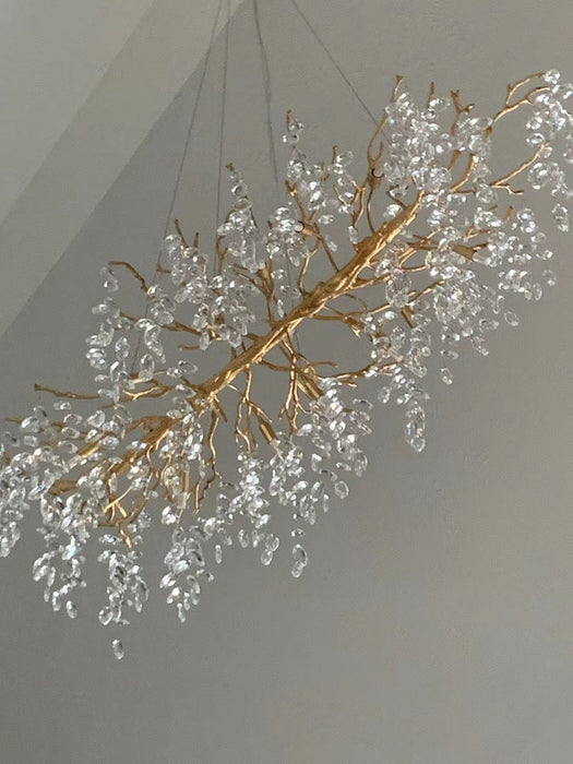 Affordable New French Style Branch Crystal Chandelier Crystal Leaves Ceiling Light Fixture