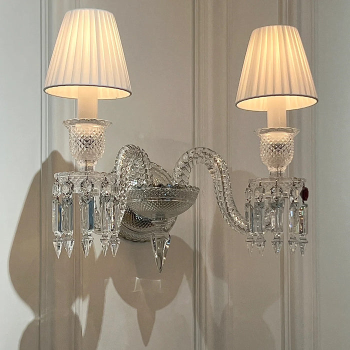 Luxury 2-Candle Crystal Wall Lamp