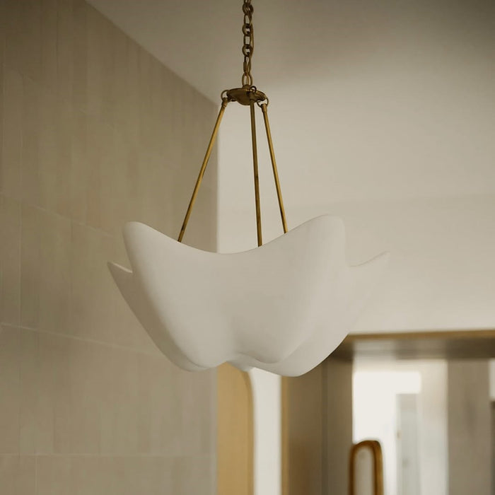 Modern White Cloudflow Pendant for Low-ceiling