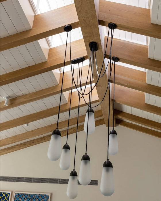 Modern Floating Pears-inspired Frosted Glass Pendant for High-ceiling