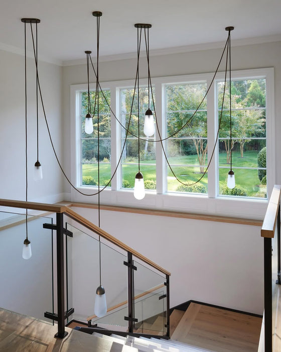 Modern Floating Pears-inspired Frosted Glass Pendant for High-ceiling