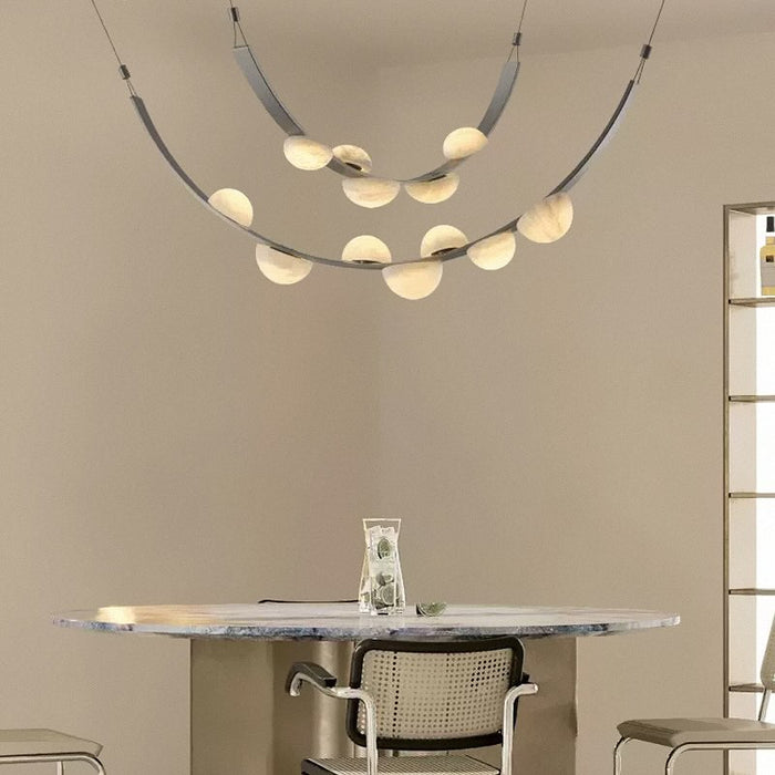 Modern Belt Alabaster Drops LED Chandelier