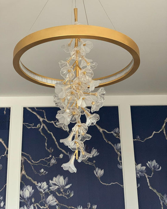 Modern Art Design Vertical Flower Chandelier for Low-ceiling