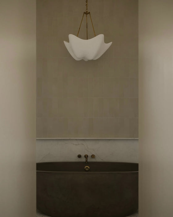 Modern White Cloudflow Pendant for Low-ceiling