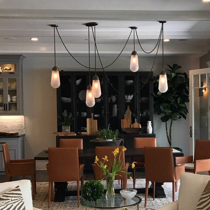 Modern Floating Pears-inspired Frosted Glass Pendant for High-ceiling