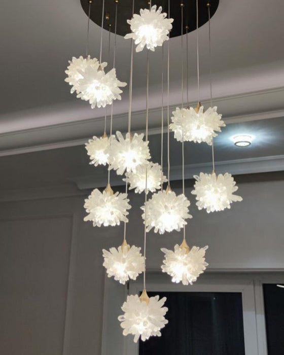 Luxury Floating Crystal Rock Chandelier for Staircase/Foyer