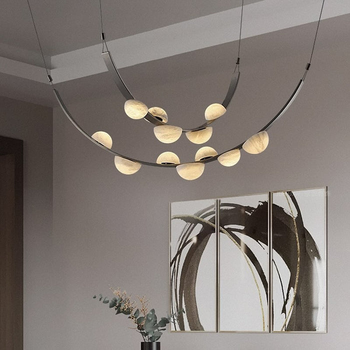 Modern Belt Alabaster Drops LED Chandelier