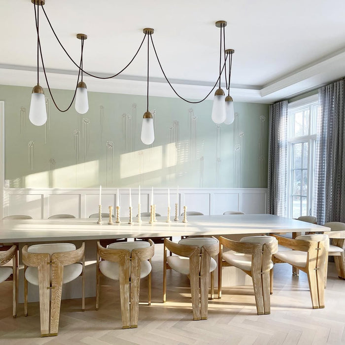 Modern Floating Pears-inspired Frosted Glass Pendant for High-ceiling