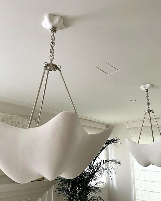 Modern White Cloudflow Pendant for Low-ceiling