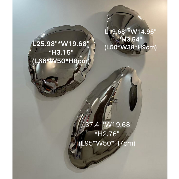 Stainless Steel Pebble Mirror Wall Decor