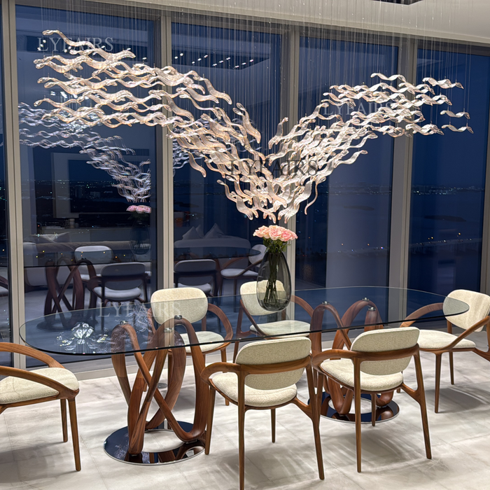 Modern Creative Luxury Seagull Shape Floating Leaves Chandelier for Kitchen Island/Dining Room